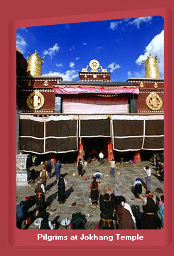 Pilgrims at Jokhang Temple, Lhasa, Tibet